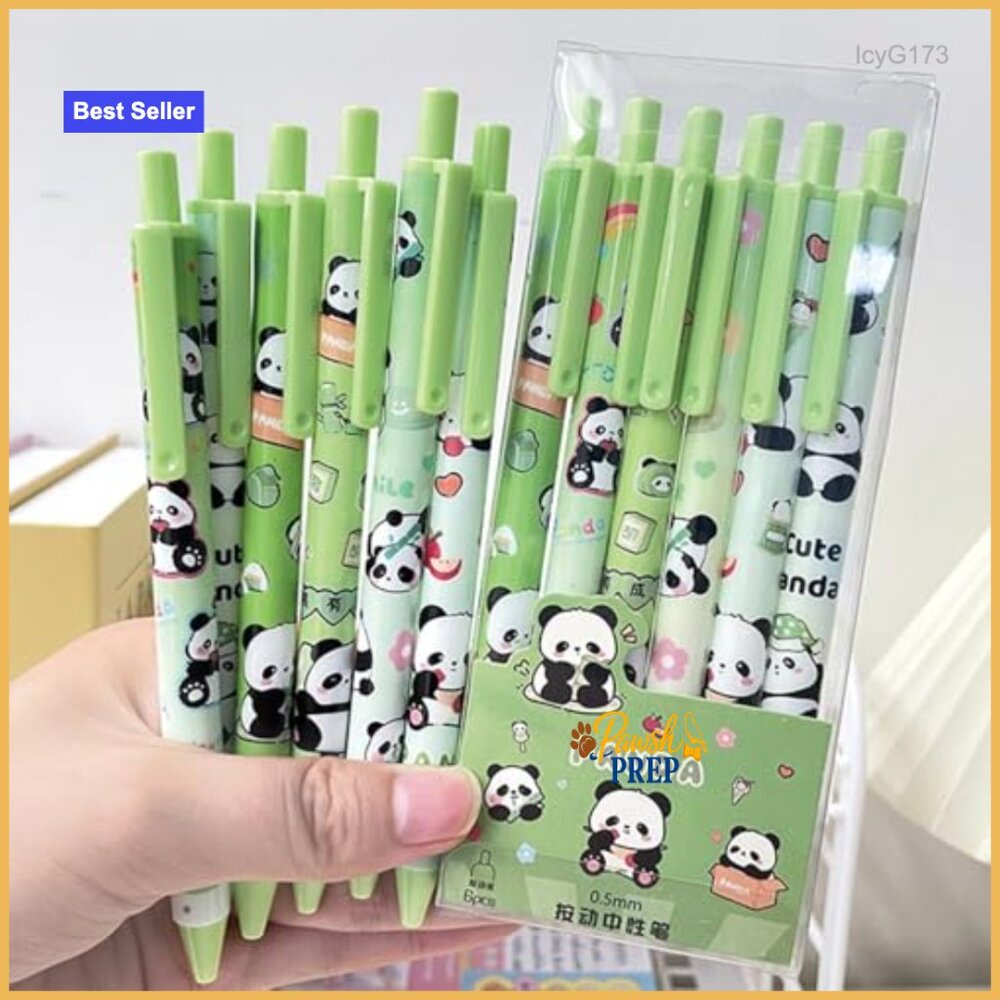 6-Pack Panda Gel Pens 0.5mm Retractable Office School Supplies - Picture 7 of 7